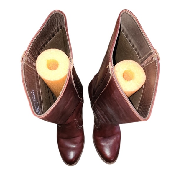 Dexter Vintage Burgundy Leather Women's Size 7.5 M Campus Boot Stacked Heel - Picture 6 of 10